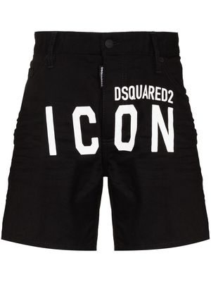 Dsquared2 Icon logo denim shorts - Black