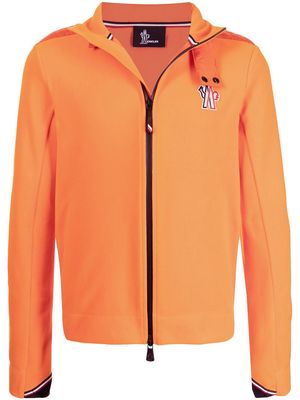 Moncler Grenoble zip-front hooded jacket - Orange