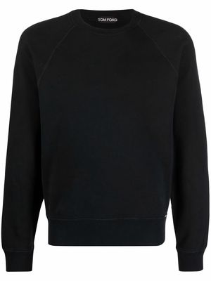 TOM FORD logo patch cotton sweatshirt - Black