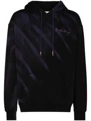 Feng Chen Wang tie-dye logo-embroidered hoodie - Purple