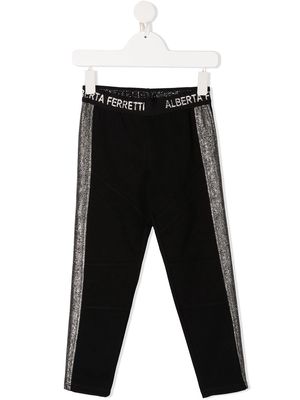 Alberta Ferretti Kids side stripe track pants - Black