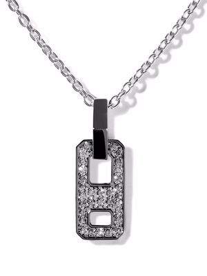 AS29 18kt black gold mini DNA pave diamond necklace