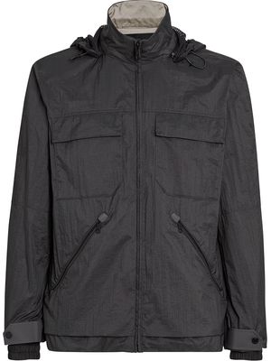 Z Zegna detachable hood zipped jacket - Black