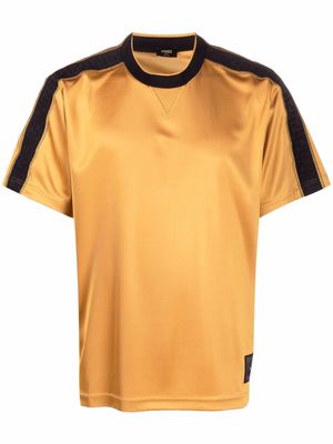 Fendi logo-panel T-shirt - Yellow