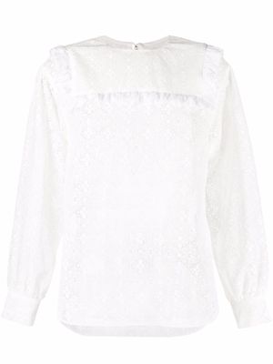 Comme des Garçons TAO tricot ruffled detail blouse - White