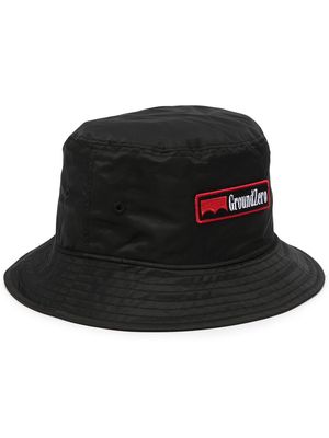 Ground Zero logo-patch bucket hat - Black