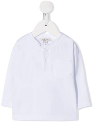 Aletta button detail T-shirt - White