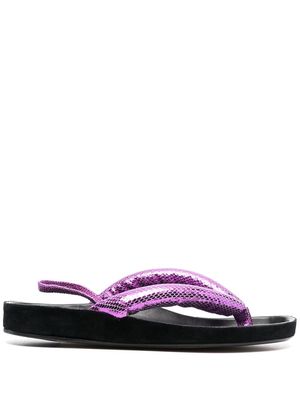 Isabel Marant Olanie metallic thong sandals - Purple