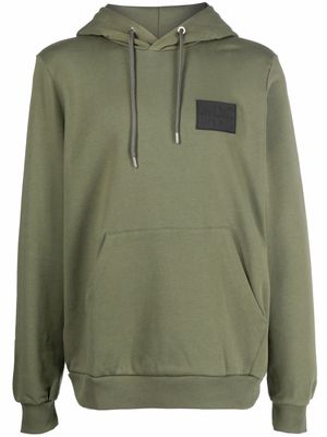 John Richmond logo-patch cotton hoodie - Green