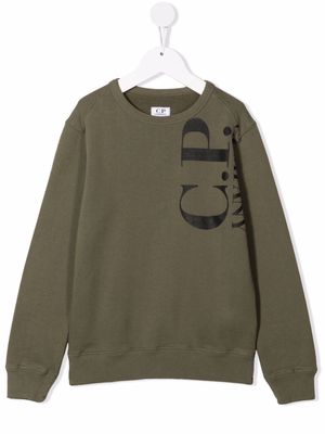 C.P. Company Kids logo-print cotton sweatshirt - Black