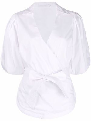 Jonathan Simkhai V-neck wrap blouse - White