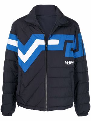 Versace Greca reversible puffer jacket - Blue