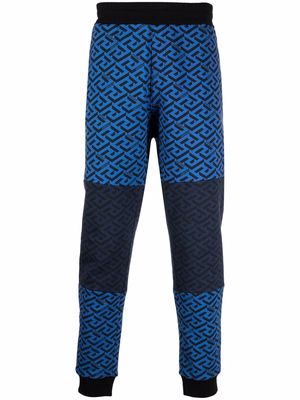 Versace La Greca colour block track pants - Blue