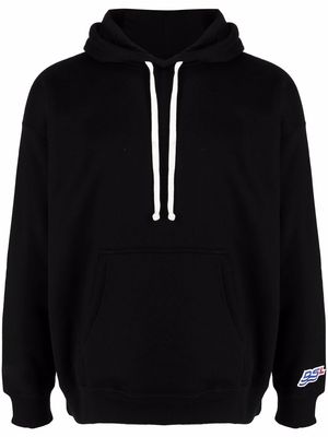 Diesel logo-patch cotton hoodie - Black