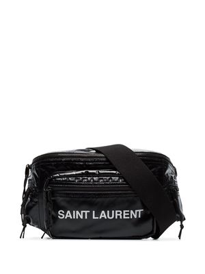 Saint Laurent logo printed padded belt bag - Black