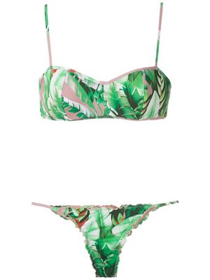 Amir Slama flower print bikini set - Green