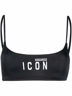 Dsquared2 Icon-print bikini top - Black