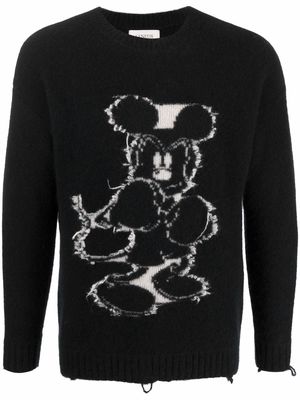 Laneus Mickey Mouse intarsia-knit jumper - Black