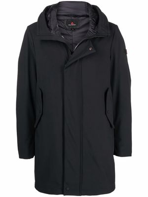 Peuterey logo patch hooded coat - Black