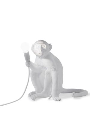 Seletti Monkey sitting lamp - White