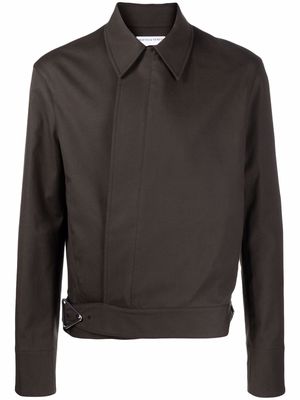 Bottega Veneta off-centre fastening jacket - Brown