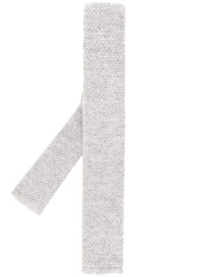 N.Peal plain knitted tie - Grey