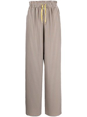 DUOltd gingham-print trousers - White