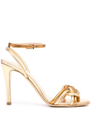 ETRO metallic-effect braided-strap sandals - Gold