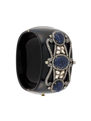 Gemco sapphire and diamond embellished cuff - Black
