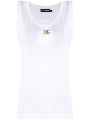 Dolce & Gabbana DG plaque tank top - White