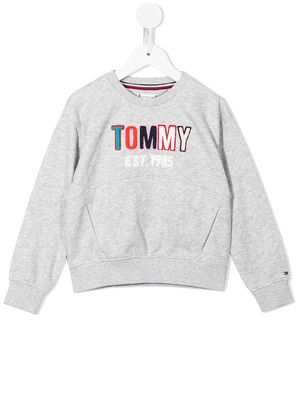 Tommy Hilfiger Junior embroidered flocked logo sweatshirt - Grey
