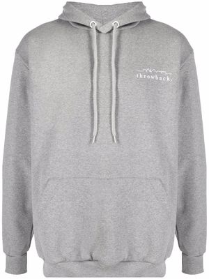 Throwback. logo-print cotton hoodie - Grey