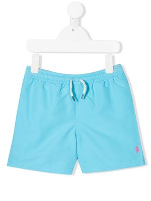Ralph Lauren Kids logo swim shorts - Blue