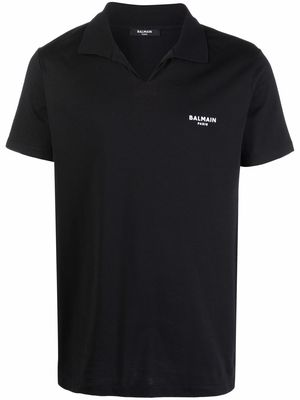 Balmain wingtip-collar cotton T-shirt - Black