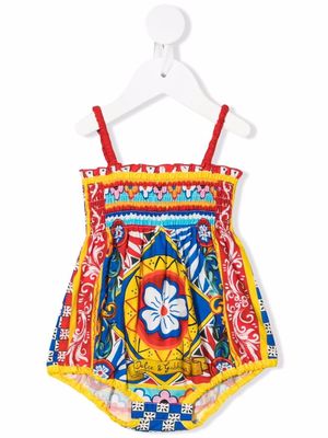 Dolce & Gabbana Kids abstract-print romper - Red