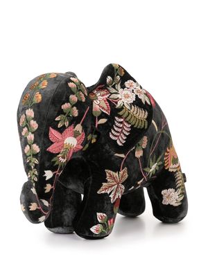 Anke Drechsel embroidered elephant soft toy - Black