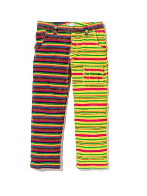 ERL KIDS colour-block striped woven trousers - Yellow