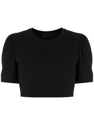 Andrea Bogosian puff-sleeves cotton T-Shirt - Black