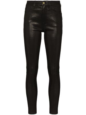 FRAME Le High skinny leather trousers - Black