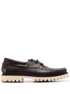 Officine Creative Heritage contrast-stitching boat shoes - Brown