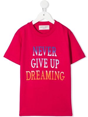 Alberta Ferretti Kids slogan-print cotton T-shirt - Pink