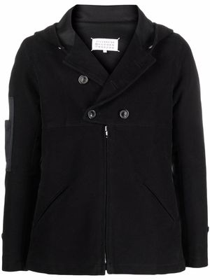 Maison Margiela zip-detail double-breasted hooded jacket - Black