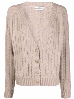Co cable-knit cardigan - Neutrals