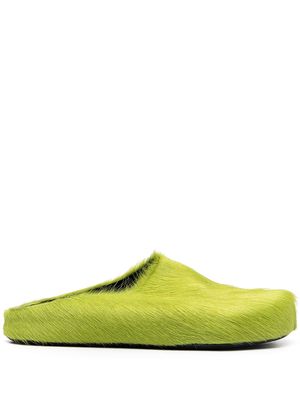 Marni calf hair slippers - Green