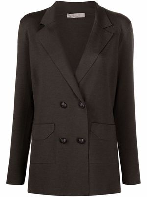 D.Exterior double-breasted fitted blazer - Green