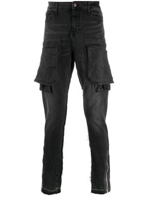 VAL KRISTOPHER multi-pocket slim-fit jeans - Black