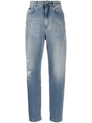 Dolce & Gabbana ripped detail boyfriend jeans - Blue