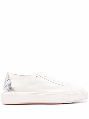 Santoni Derby leather low-top sneakers - White