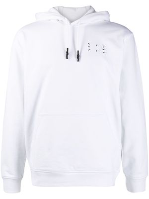 MCQ signature stitch drawstring hoodie - White