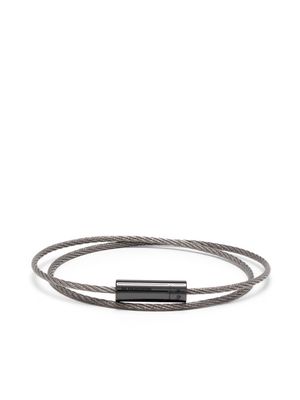 Le Gramme 7g polished double cable bracelet - Silver